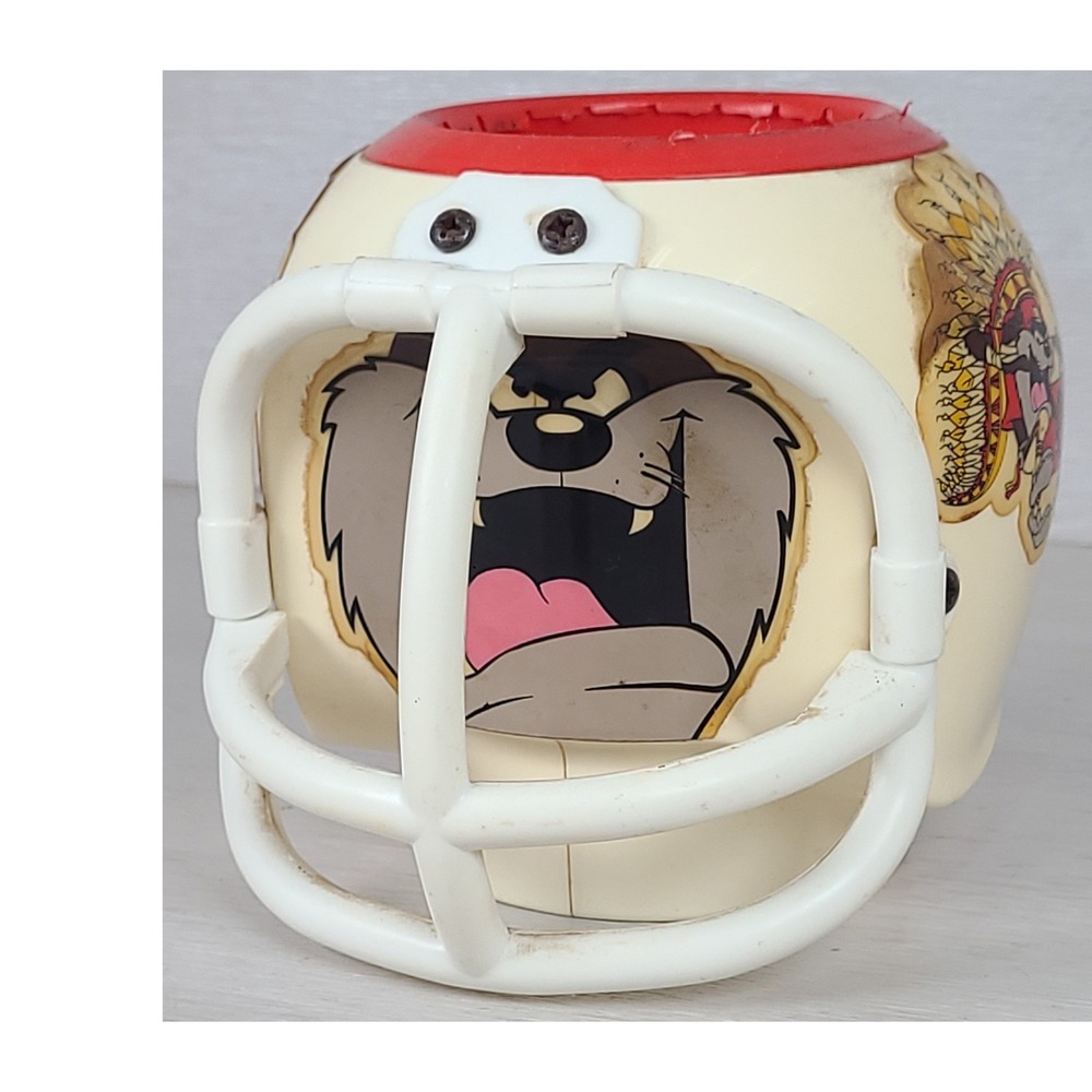 Vintage Looney Tunes Taz Kansas City Chiefs Football Helmet can Holder 90s USA